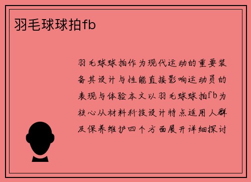 羽毛球球拍fb